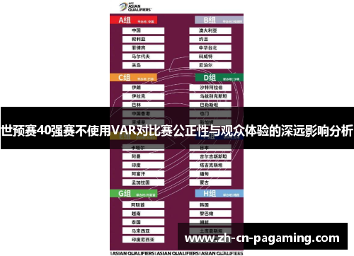 世预赛40强赛不使用VAR对比赛公正性与观众体验的深远影响分析