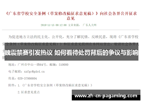 魏震禁赛引发热议 如何看待处罚背后的争议与影响 魏震禁赛引发热议 如何看待处罚背后的争议与影响